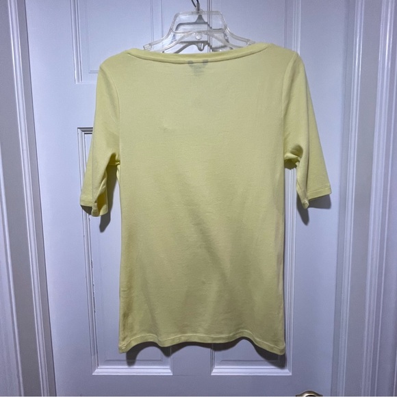 Ann Taylor Split Neck Cotton T-Shirt - Picture 3 of 13